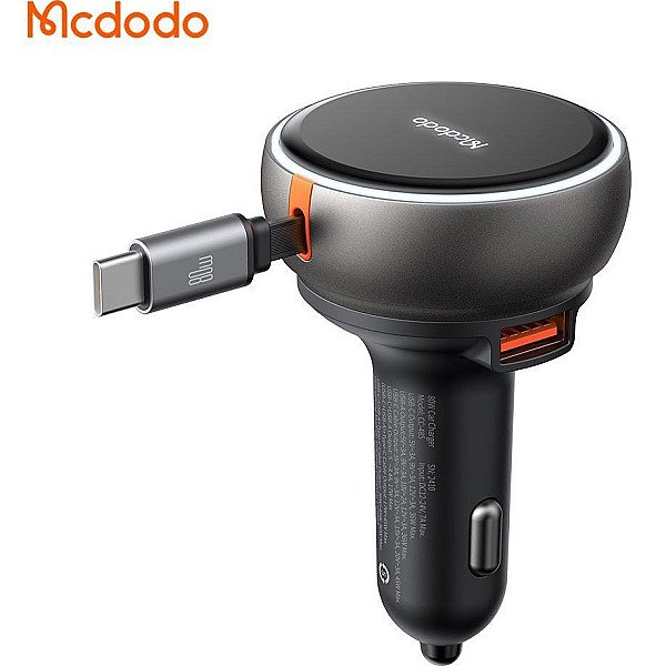 شارژر فندکی Mcdodo FreeGo 80W Car Charger با کابل جمع شونده