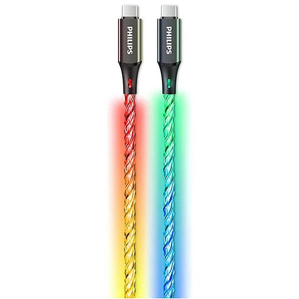 کابل نور دار رنگی فیلیپس USB-C 1.2 متری