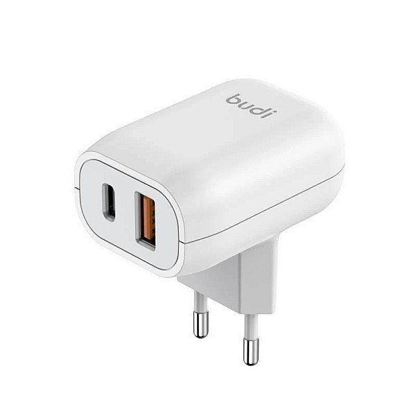 آداپتور شارژر Budi 20W | USB-C PD + USB-A QC 3.0