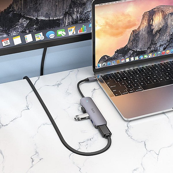 هاب تایپ سی 5 پورت هوکو Hoco Type-C hub HB27 HDTV + USB3.0 + USB2.0*2 + PD