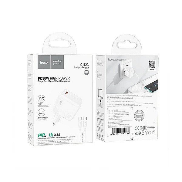آداپتور 30W تایپ C hoco مدل C112A